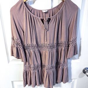 Bell Sleeve Lace Top